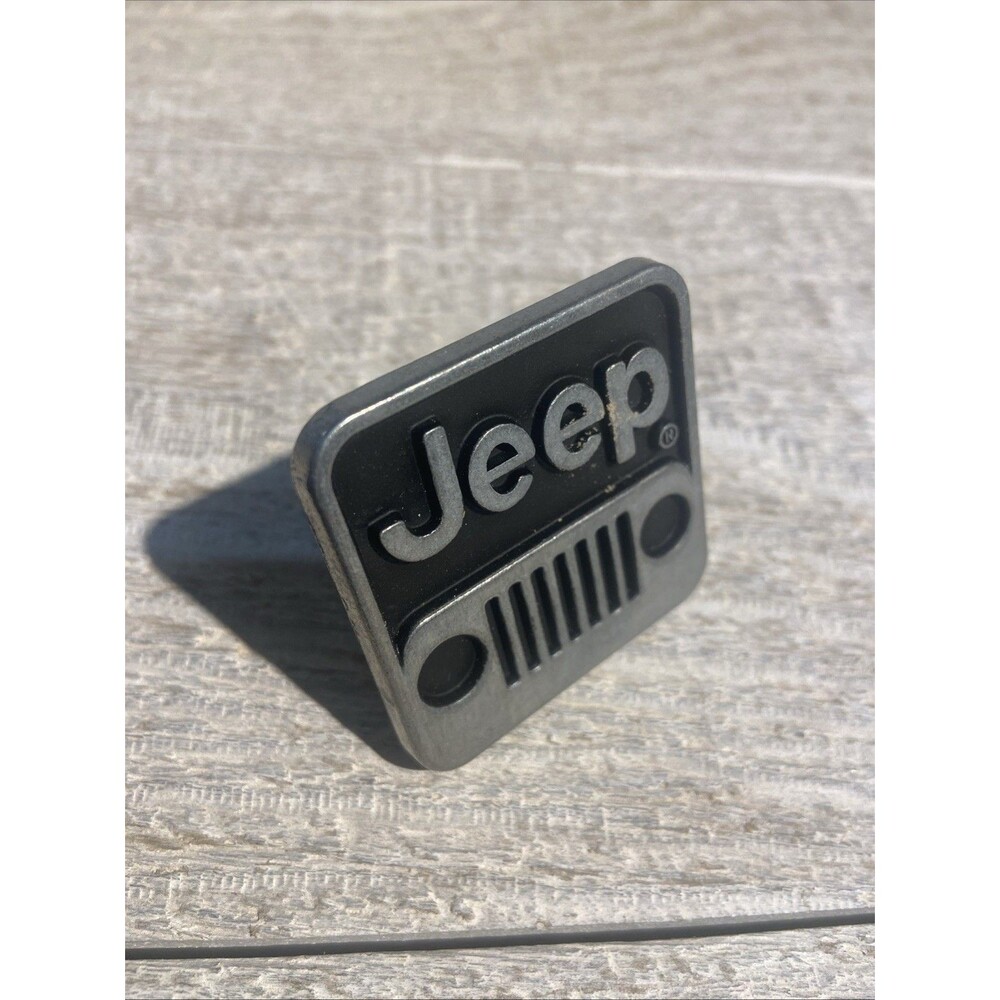 Jeep Logo Square Metal Cabinet Knob, Polished Silver/Black